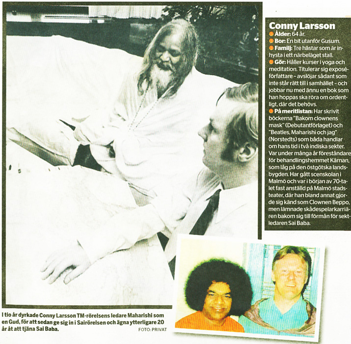 Maharishi Mahesh yogi med Conny Larsson